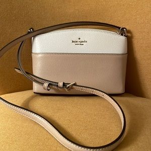 Kate Spade Tan and White Crossbody Purse